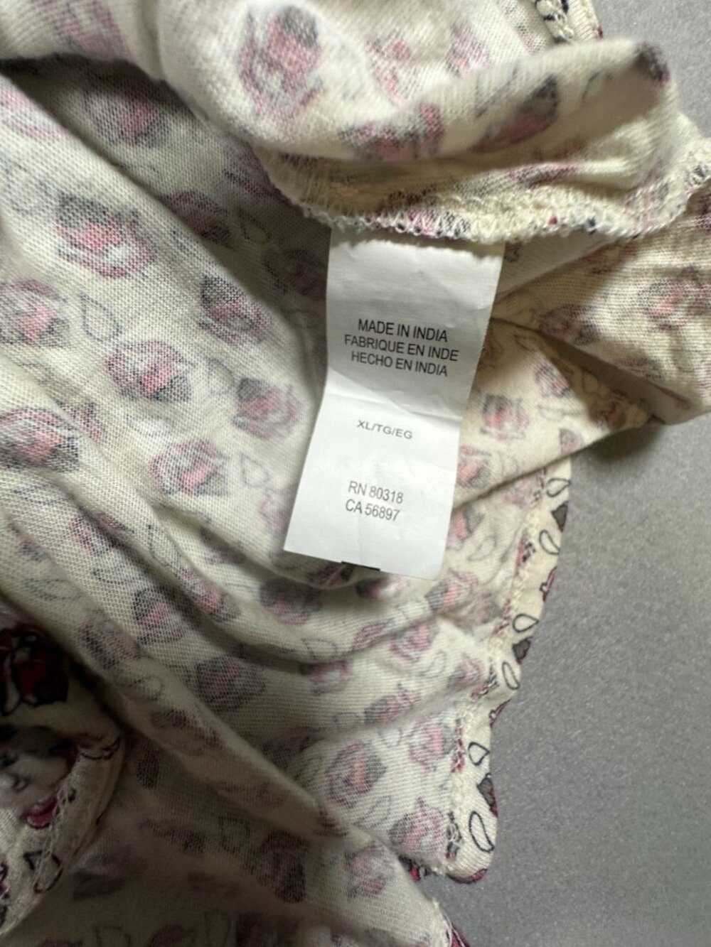 Lucky Brand Floral Tie-Front Blouse XL White/Pink Short Sleeve Lightweight - Picture 4 of 6